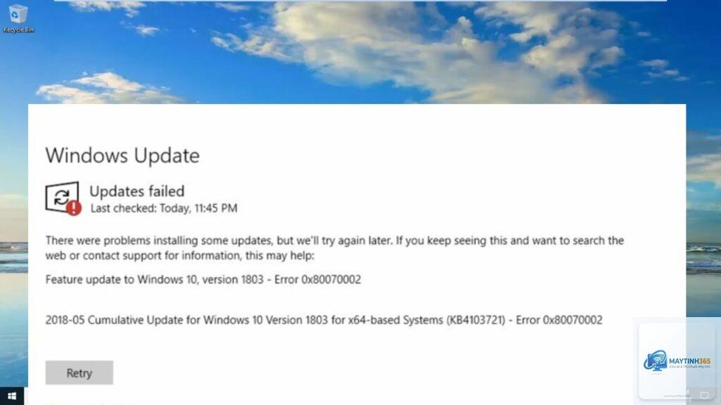 0x80070002 update windows 10