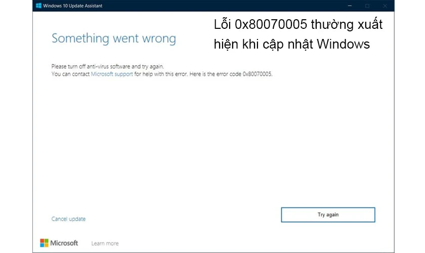 0x80070005 khi cài phần mềm - Hình 2