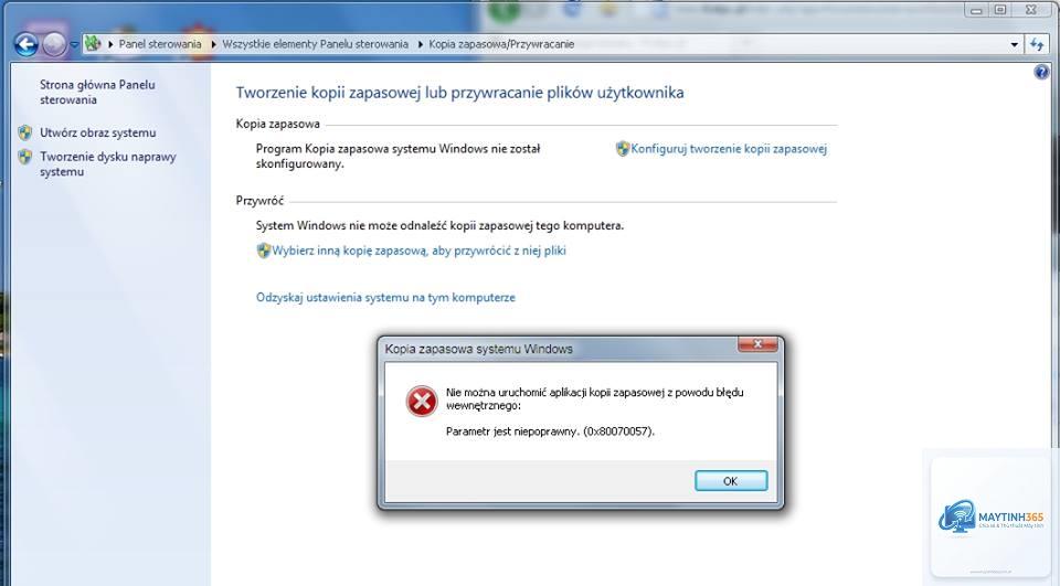 0x80070057 backup windows - Hình 3