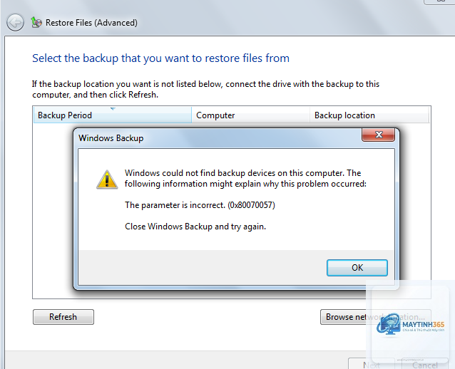 0x80070057 backup windows - Hình 5