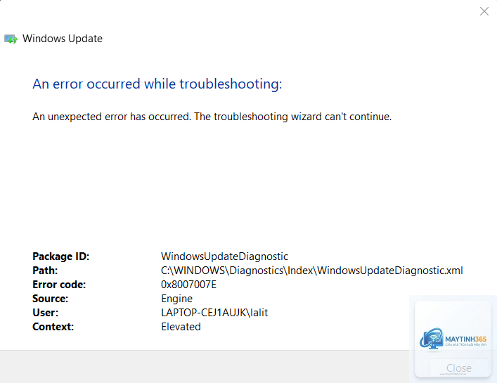 0x8007007e windows update - Hình 3