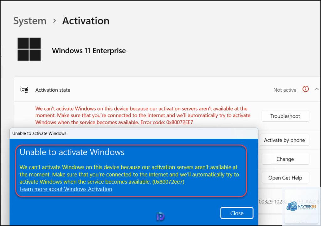 0x80072ee7 activation