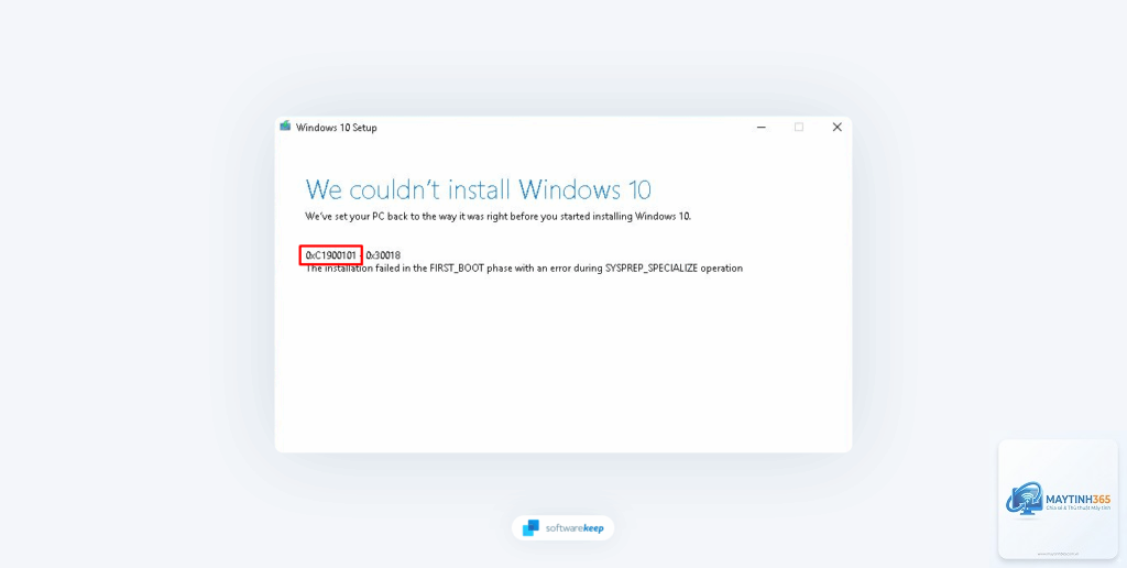 0xc1900101 upgrade failed