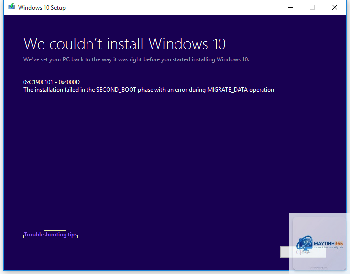 0xc1900101 upgrade failed - Hình 2