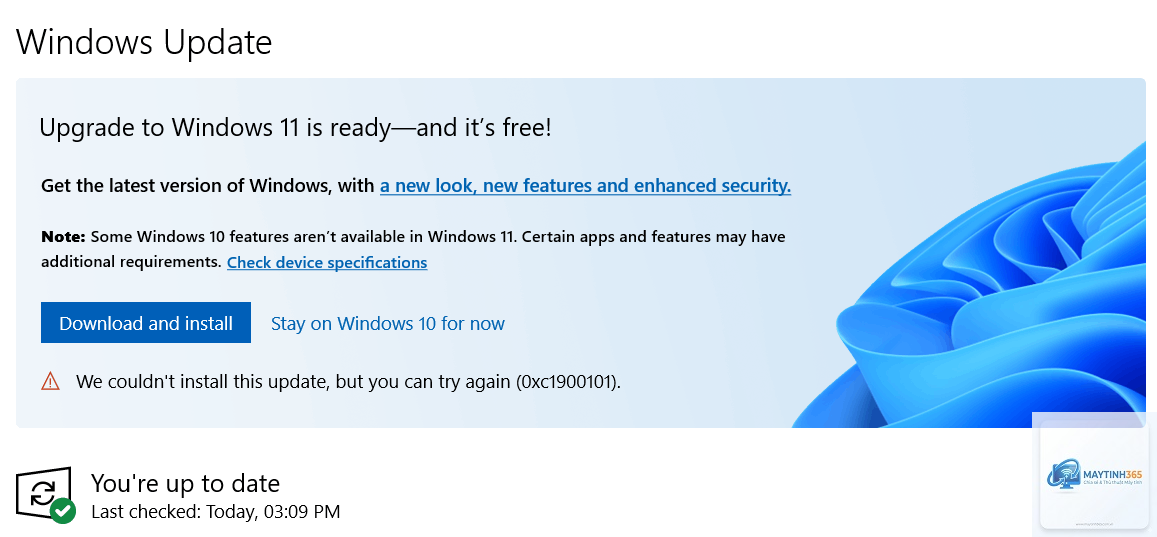 0xc1900101 upgrade failed - Hình 3