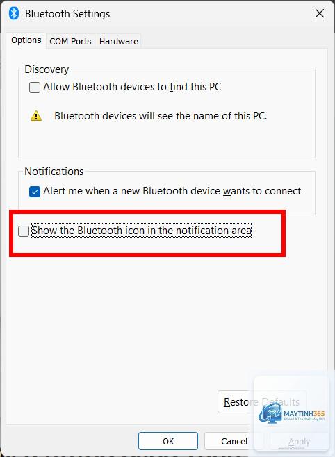 cách ẩn biểu tượng bluetooth trên taskbar - Hình 3