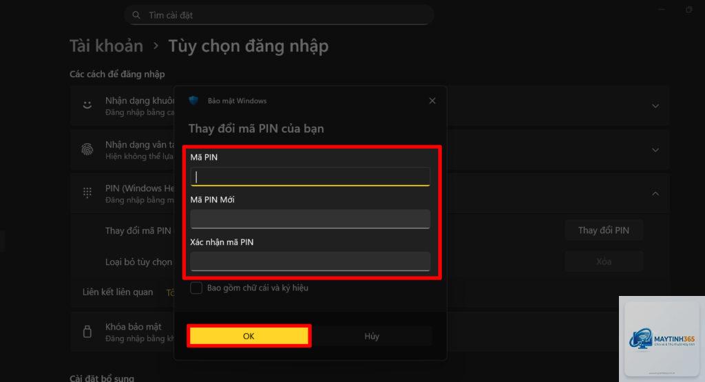 cách bảo mật đăng nhập windows 11