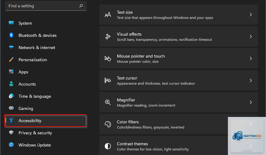 cách bật accessibility windows 11