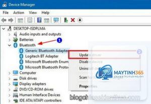 cách bật biểu tượng bluetooth trên taskbar