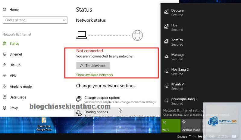 cách bật biểu tượng wifi trên taskbar