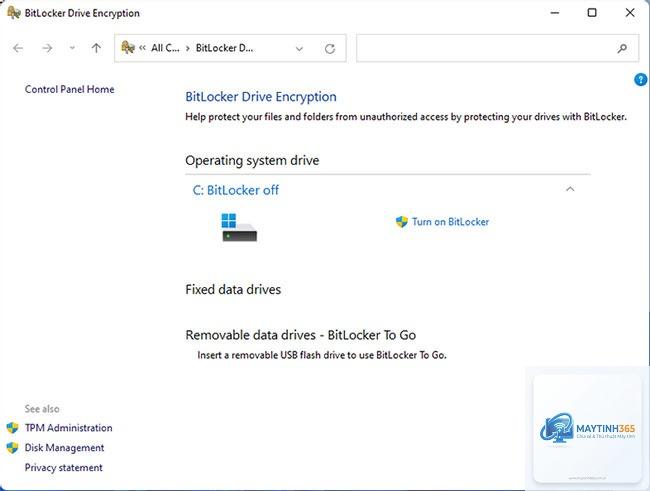 cách bật bitlocker windows 11