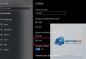 cách bật chế độ tối windows
