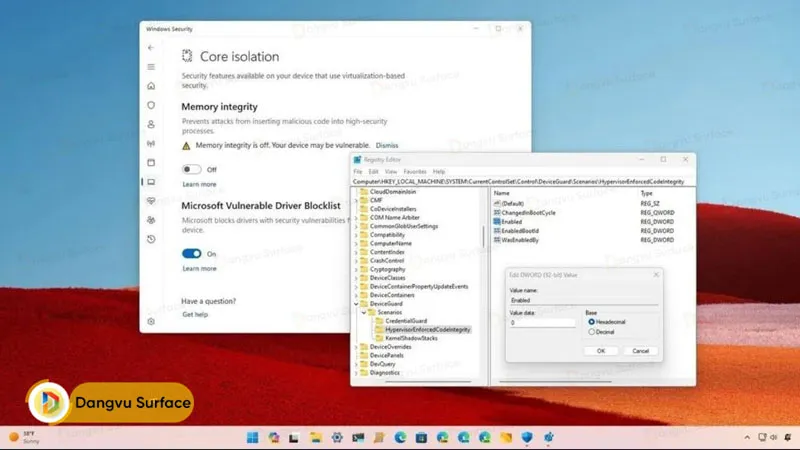 cách bật core isolation