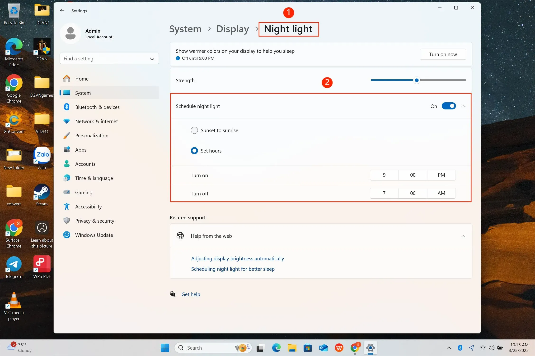 cách bật night light windows 11 - Hình 2