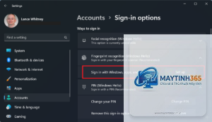 cách bật vân tay windows hello