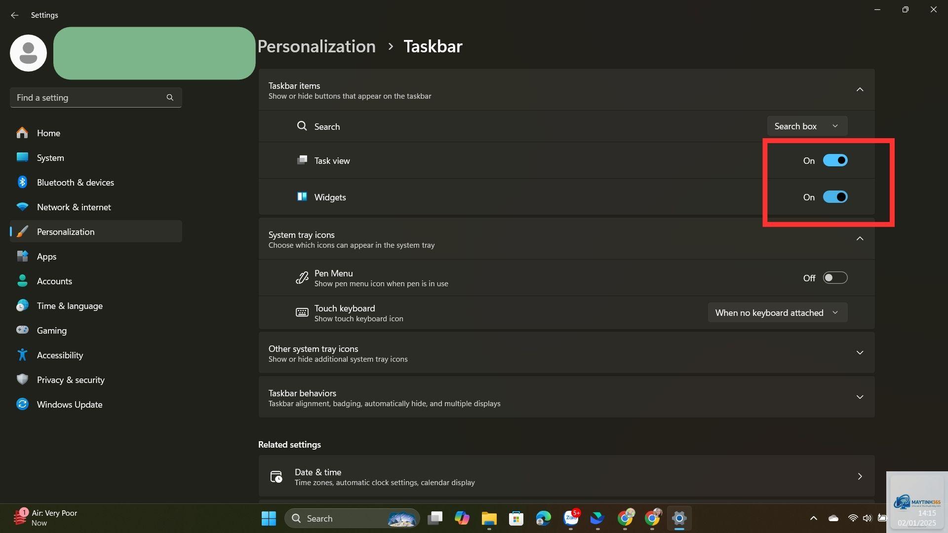 cách bật widget taskbar windows 11 - Hình 4