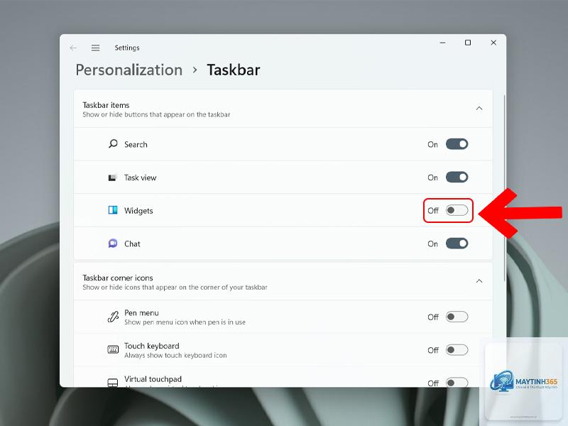 cách bật widget taskbar windows 11