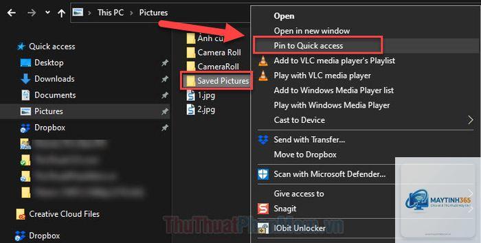 cách bỏ ghim quick access