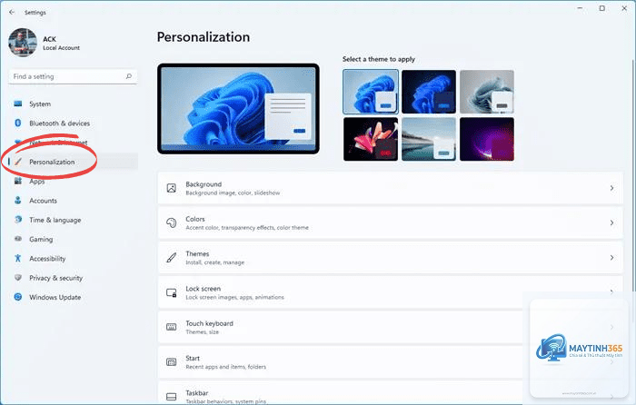 cách cá nhân hóa apps settings windows 11 - Hình 5