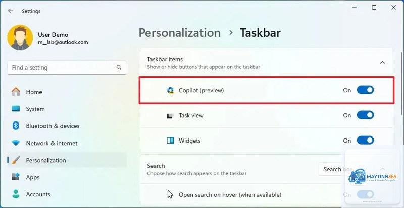 cách cá nhân hóa copilot taskbar - Hình 3