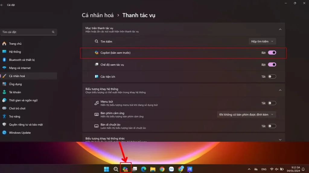 cách cá nhân hóa copilot taskbar - Hình 4