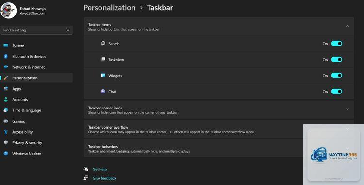 cách cá nhân hóa settings windows 11