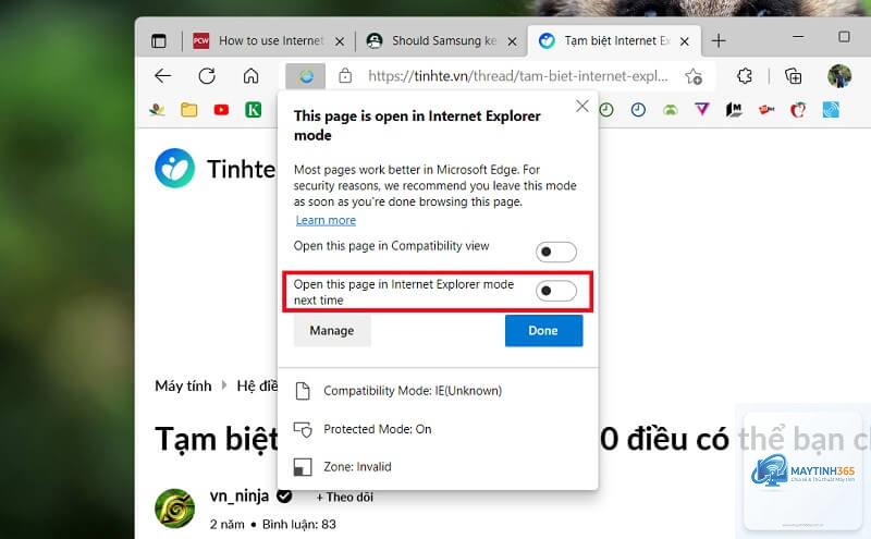 cách cài internet explorer mode