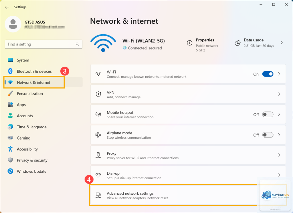 cách cấu hình advanced network settings