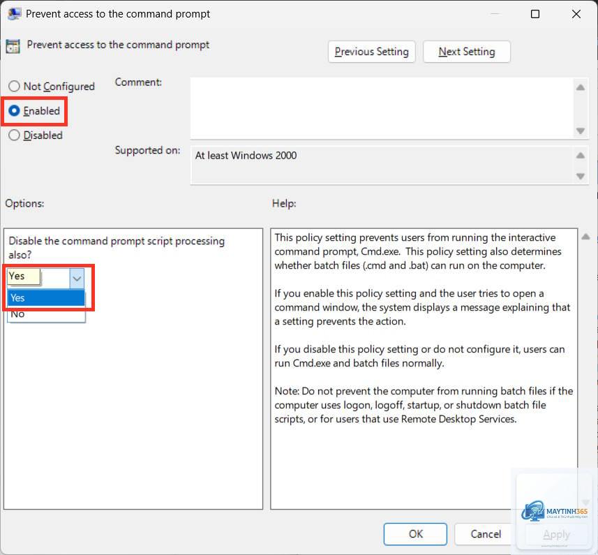 cách cấu hình command prompt policy - Hình 4