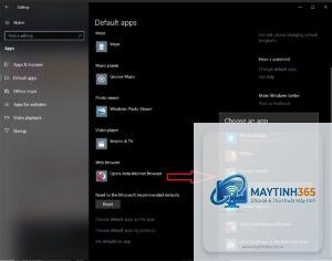 cách cấu hình default apps
