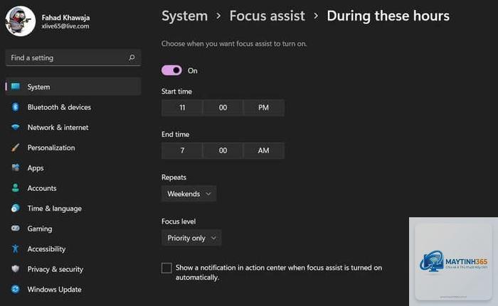 cách cấu hình focus assist - Hình 4
