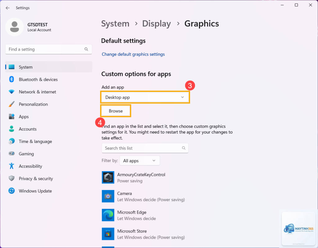 cách cấu hình graphics settings