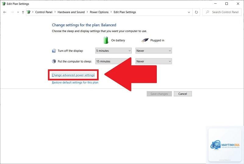cách cấu hình power settings