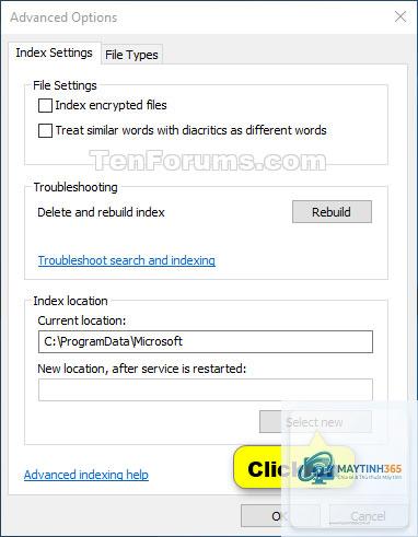 cách cấu hình search indexing - Hình 1