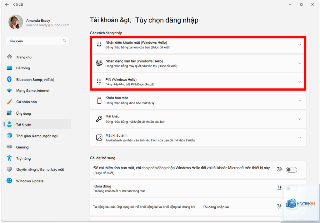 cách cấu hình windows hello