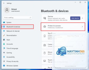 cách chia sẻ máy in windows 11