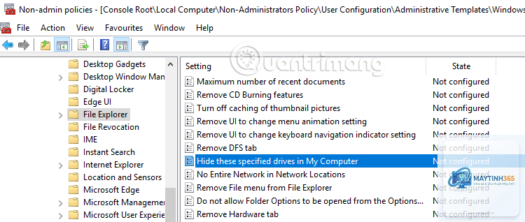 cách chỉnh group policy cho file explorer