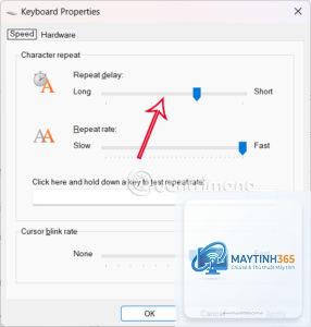 cách chỉnh keyboard repeat rate registry
