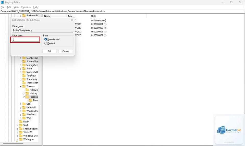 cách chỉnh transparency effects bằng registry - Hình 4