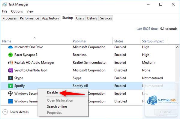 cách cho spotify khởi động cùng windows