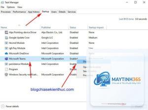 cách cho teams khởi động cùng windows