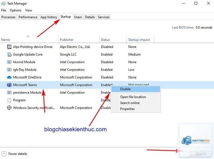 cách cho teams khởi động cùng windows