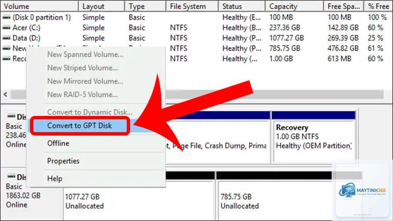 cách chuyển đổi partition style - Hình 2