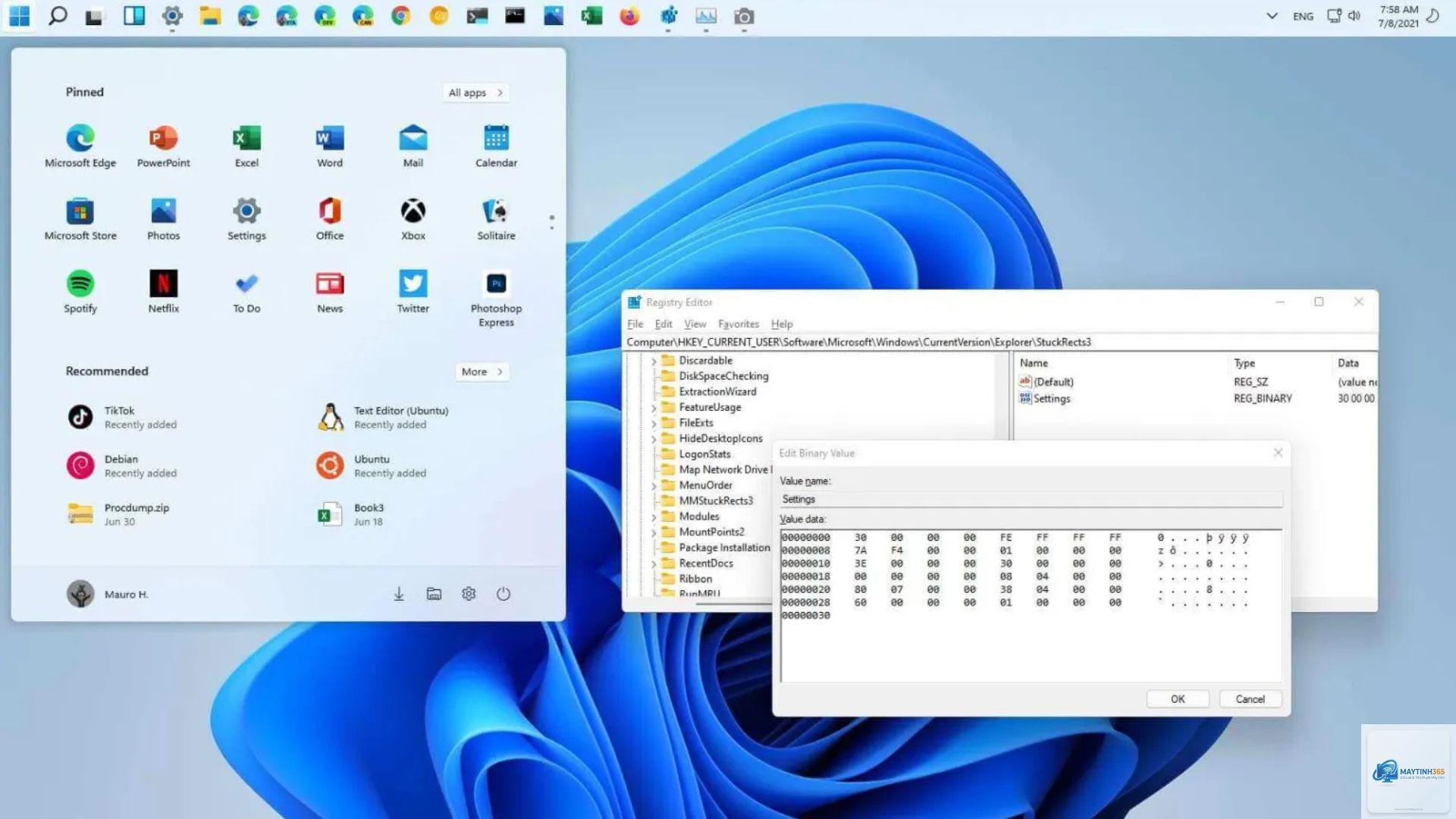 cách di chuyển taskbar bằng registry - Hình 5