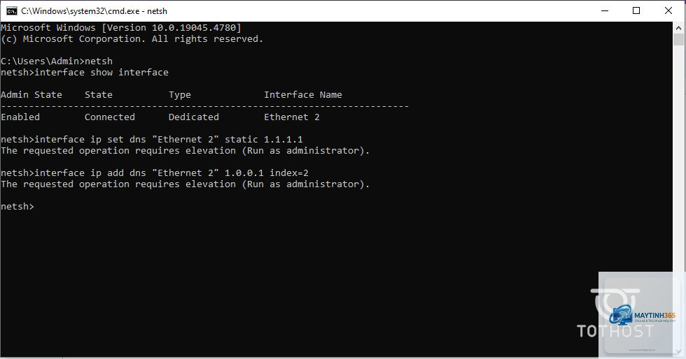 cách đổi dns bằng cmd