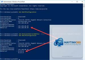 cách đổi dns bằng powershell