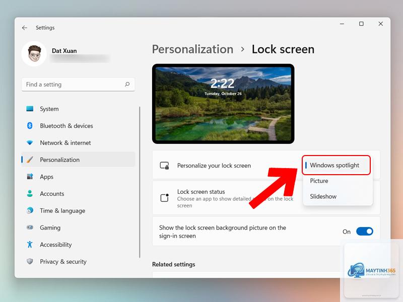 cách đổi màn hình khóa windows 11