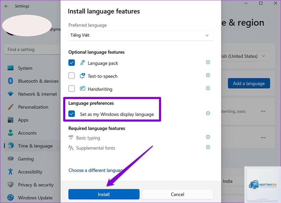 cách đổi ngôn ngữ windows 11