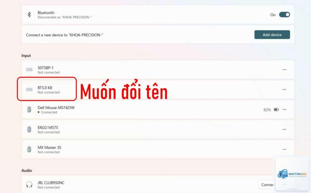 cách đổi tên bluetooth windows 11