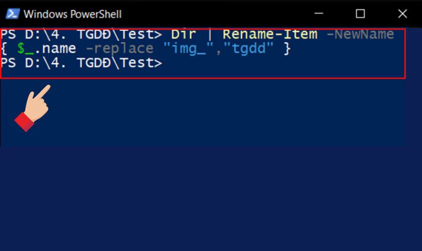 cách đổi tên file bằng powershell